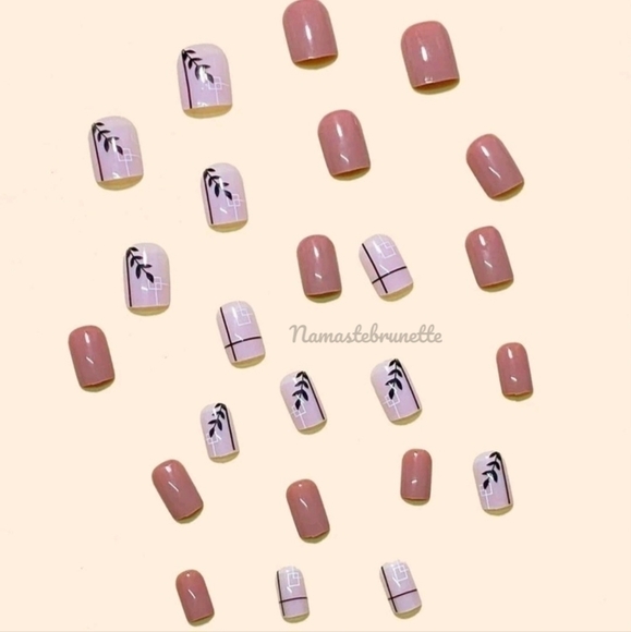 2/$16 Boho Leaf Press on Nails - Picture 4 of 16